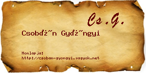 Csobán Gyöngyi névjegykártya